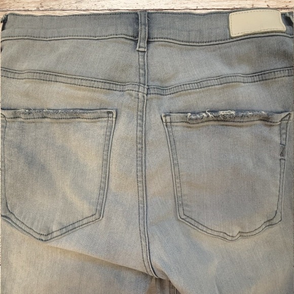 Express Women's Distressed Stretch High Rise Ankle Denim Jeans - Size 6 - Blue - Picture 4 of 7